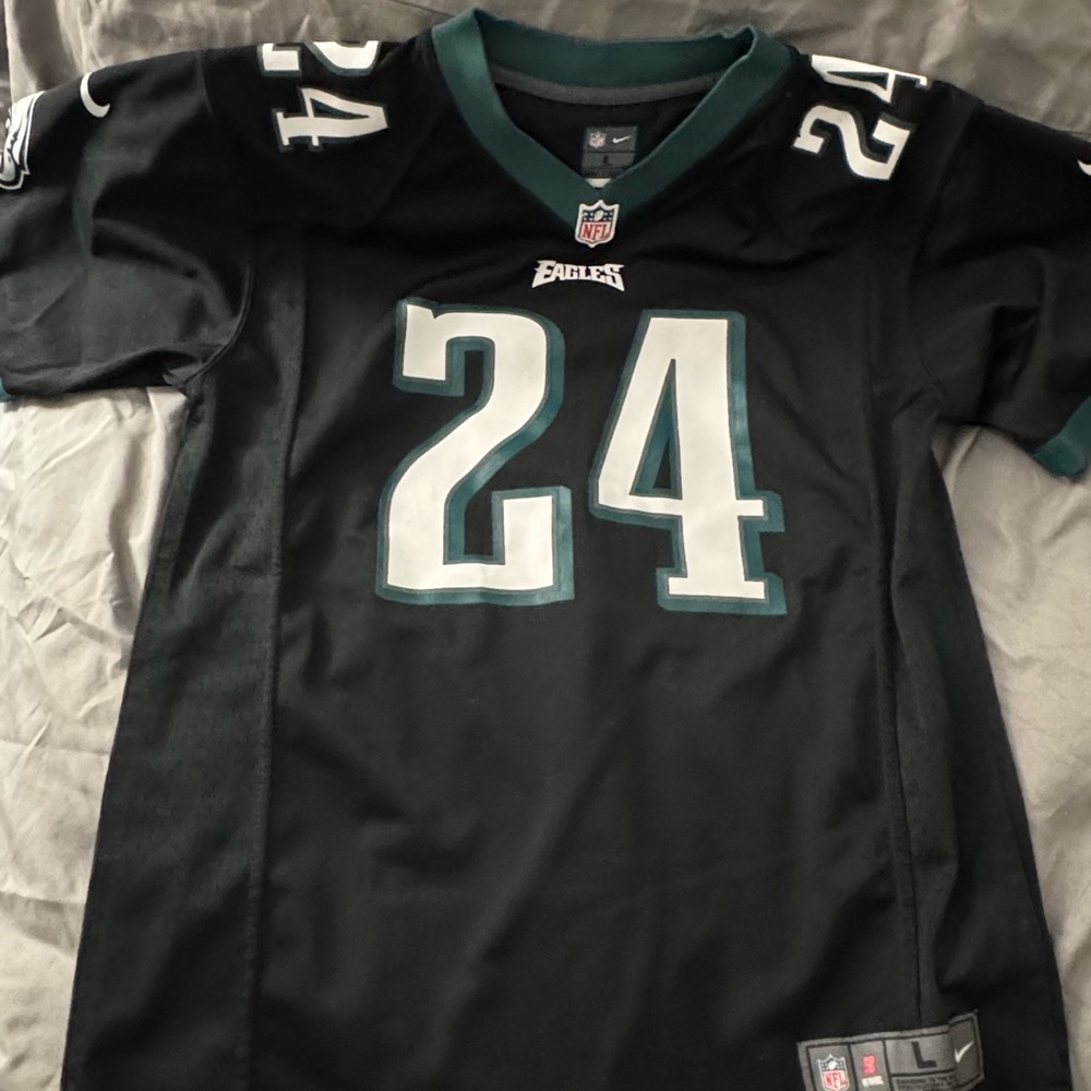 NFL NIKE #24 ASOMUGHA Black and Green On-Field Jersey Youth Large